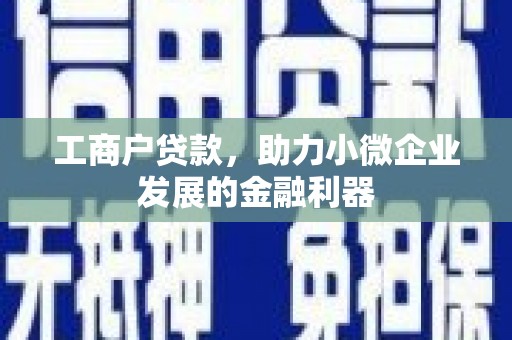 乐都工商户贷款,助力小微企业发展的金融利器 乐都工商户贷款,助力小微企业发展的金融利器