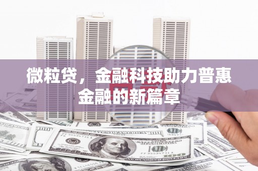 乐都微粒贷，金融科技助力普惠金融的新篇章
