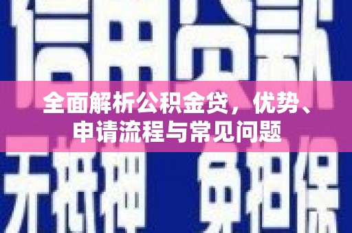 乐都全面解析公积金贷，优势、申请流程与常见问题