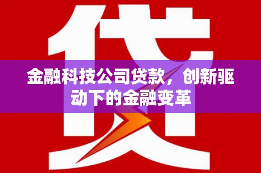 乐都金融科技公司贷款，创新驱动下的金融变革