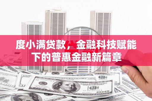 乐都度小满贷款，金融科技赋能下的普惠金融新篇章