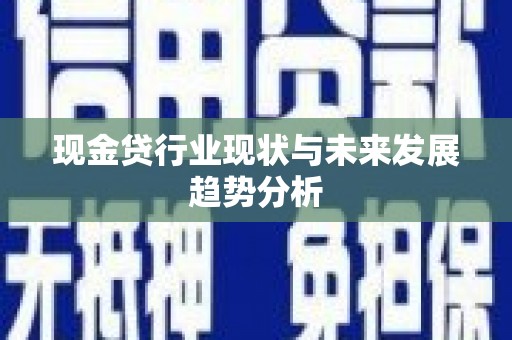 乐都现金贷行业现状与未来发展趋势分析