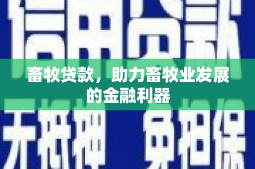 乐都畜牧贷款，助力畜牧业发展的金融利器