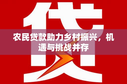 乐都农民贷款助力乡村振兴，机遇与挑战并存