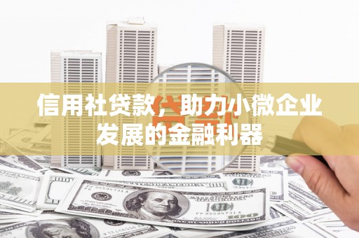 乐都信用社贷款，助力小微企业发展的金融利器