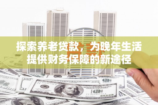 乐都探索养老贷款，为晚年生活提供财务保障的新途径