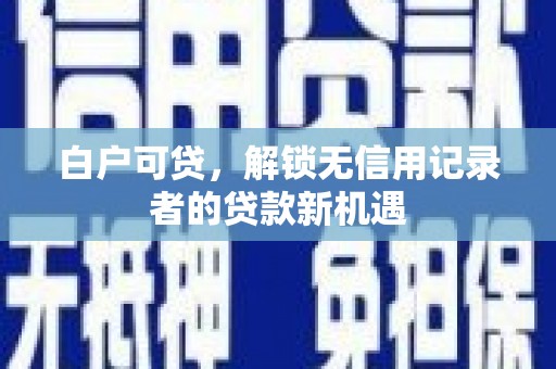 乐都白户可贷，解锁无信用记录者的贷款新机遇