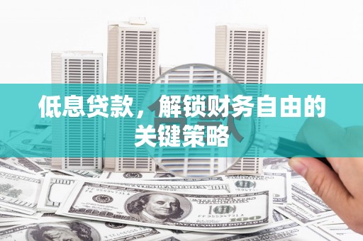 乐都低息贷款，解锁财务自由的关键策略