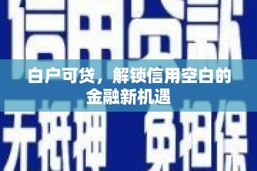 乐都白户可贷，解锁信用空白的金融新机遇