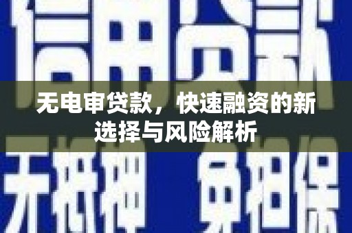 乐都无电审贷款，快速融资的新选择与风险解析