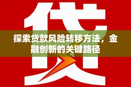 乐都探索贷款风险转移方法，金融创新的关键路径