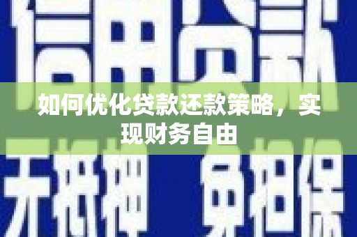 乐都如何优化贷款还款策略，实现财务自由