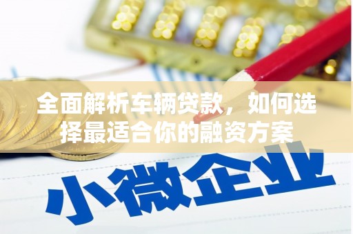 乐都全面解析车辆贷款，如何选择最适合你的融资方案