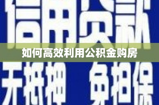 乐都如何高效利用公积金购房