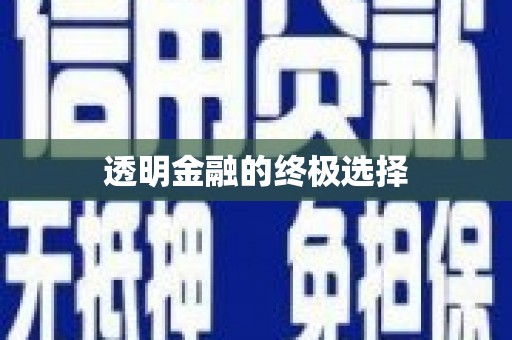 乐都透明金融的终极选择