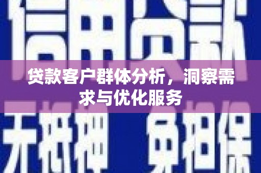 乐都贷款客户群体分析，洞察需求与优化服务